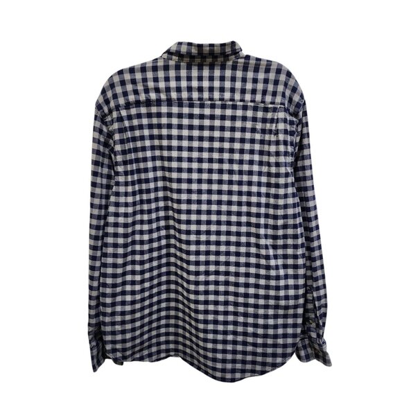 Old Navy Men's XL Blue White Gingham Button Up Shirt Regular Fit Built-In Flex - Picture 8 of 11